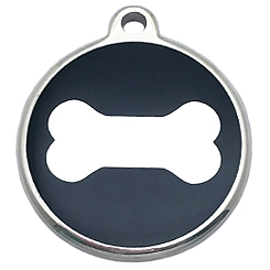 Stainless steel black bone Tag-Pet ID Tag-Pet Tag-FulgorDesign